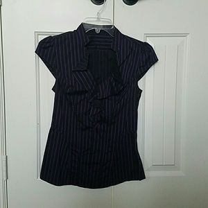 Express short sleeve shirt with ruffles